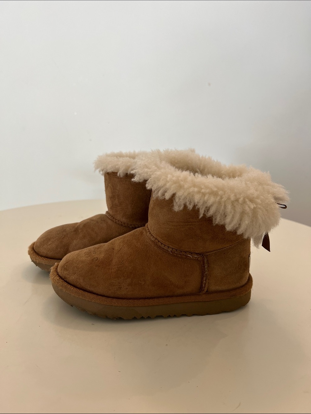 Kids Shearling-Lined Brown Winter Boots